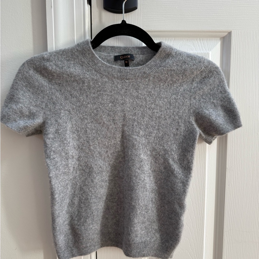 Quince Mongolian Cashmere Short Sleeve Sweater Top